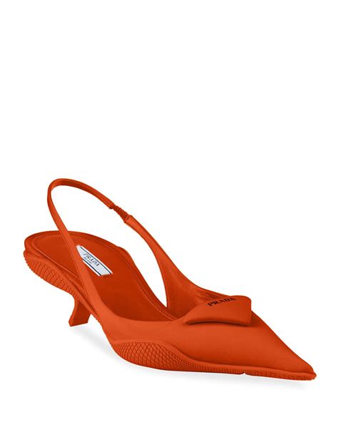 prada slingback orange|prada slingback kitten heel.